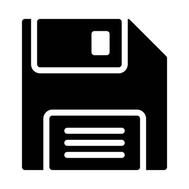 disket glif düz vektör simgesi