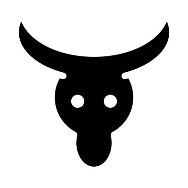 boğa glif düz vektör simgesi
