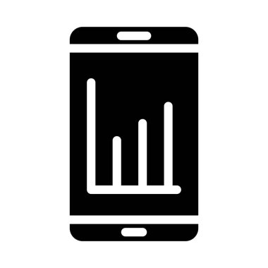 Mobil glif düz vektör simge