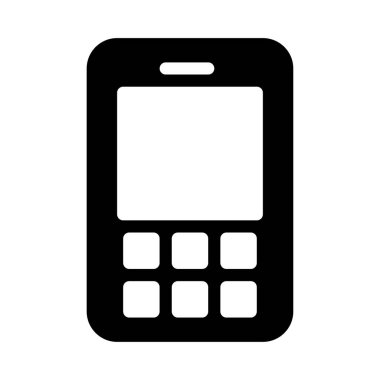 düz telefon glif simge vektör