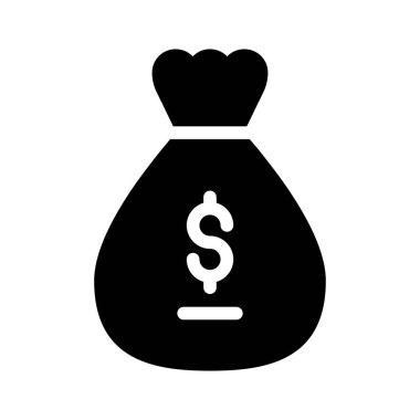 para birimi glif simge vektör çanta