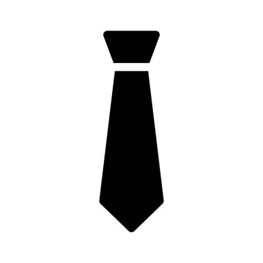 kravat glif düz vektör simge