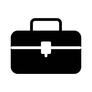 düz glif simge vektör çanta