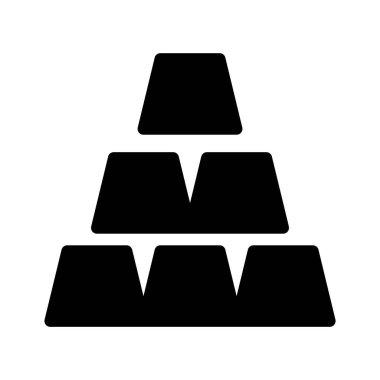 Ingot glif düz vektör simgesi