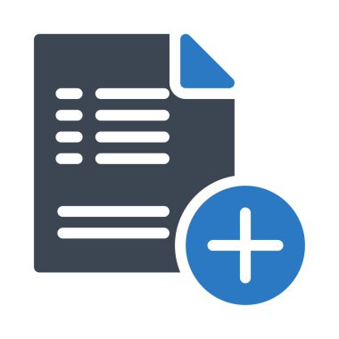 dosya glyph renk vektör simgesi ekle