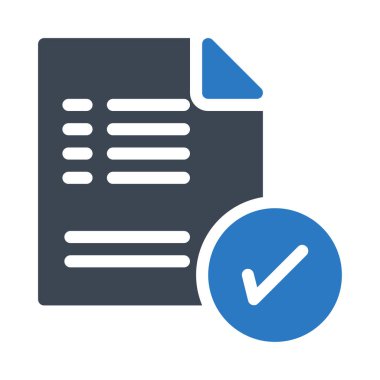 onaylı glif renk vektör simgesi