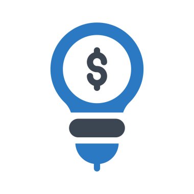 ampul dolar glif renk simge vektör