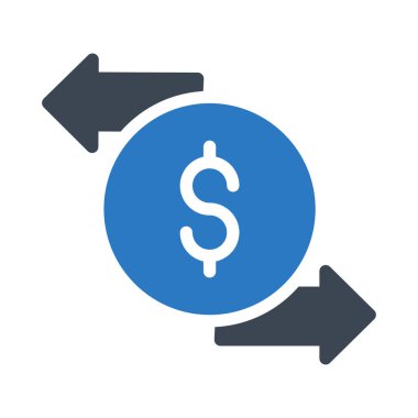 dolar glif renk vektör simgesi