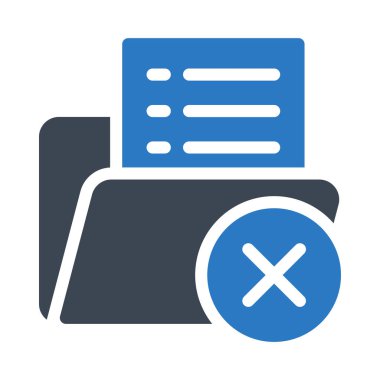 klasör glyph renk vektör simgesini iptal etme