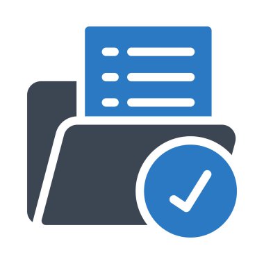 işaretli klasör glif renk vektör simgesi