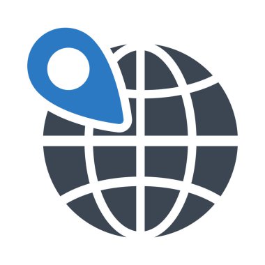 Konum glif renk vektör simge