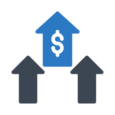 büyüme glif simge renk vektör
