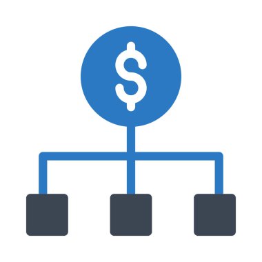 dolar bağlantı glif renk vektör simgesi