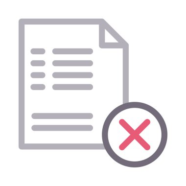 dosyaları iptal ince renk çizgisi vektör simgesi