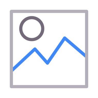 fotoğraf ince renk çizgisi vektör simgesi