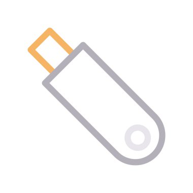 sabit disk ince renk çizgisi vektör simgesi