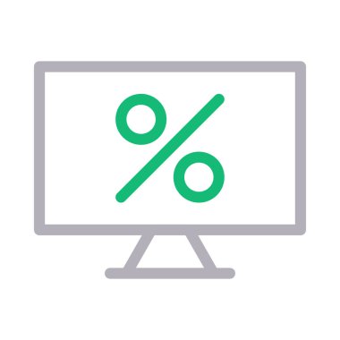 indirimli ince renk çizgi vektör simgesi