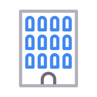 Ofis ince çizgi renk simge vektör