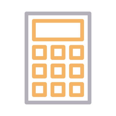 hesap makinesi ince renk çizgisi vektör simgesi