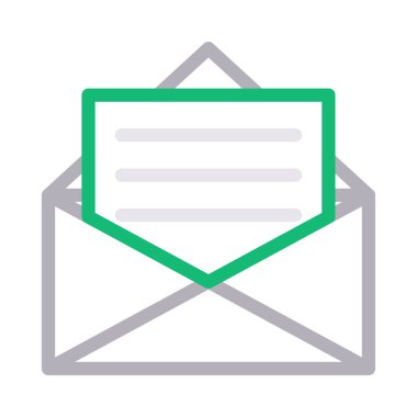 açık e-posta ince renk çizgisi vektör simgesi