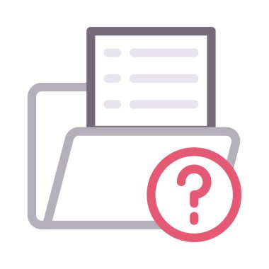 SSS klasörü ince renk çizgisi vektör simgesi