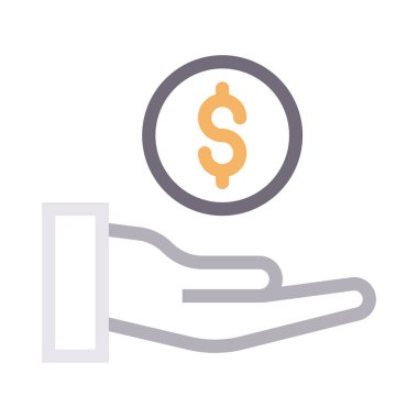 güvenli dolar çizgi renk simge vektör