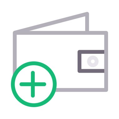 Cüzdan ince renk çizgi vektör eklemek