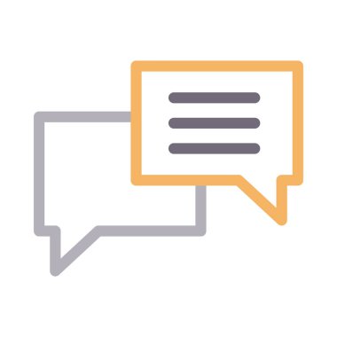 konuşma ince renk çizgisi vektör simgesi