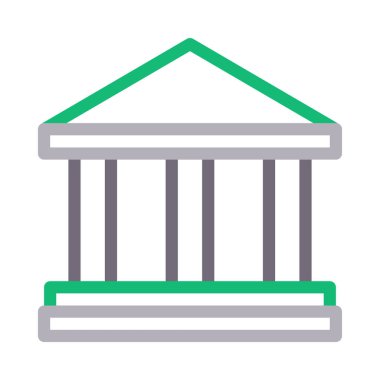 banka ince renk çizgisi vektör simgesi