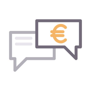 Euro çizgi renk simge sohbet vektör