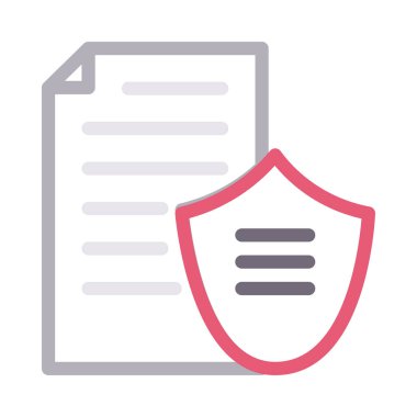 güvenli sayfa ince renk çizgi vektör simge