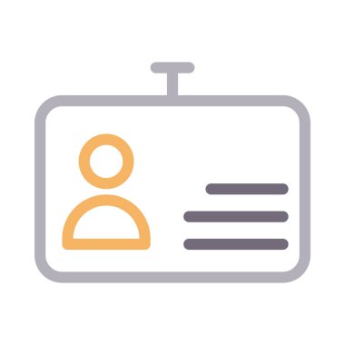 id card ince renk çizgisi vektör simgesi