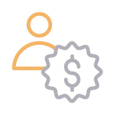 kullanıcı ince renk çizgisi vektör simgesi