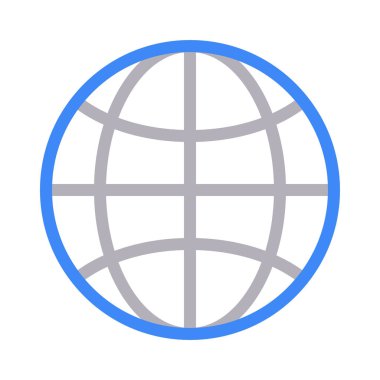 dünya ince renk çizgisi vektör simgesi