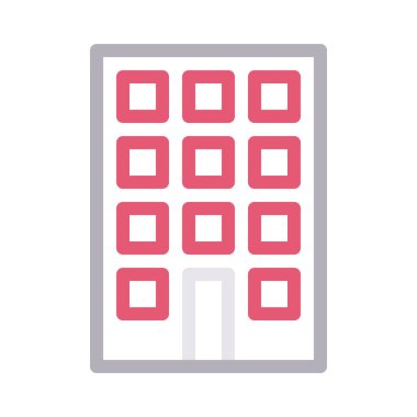 Ofis ince çizgi renk simge vektör