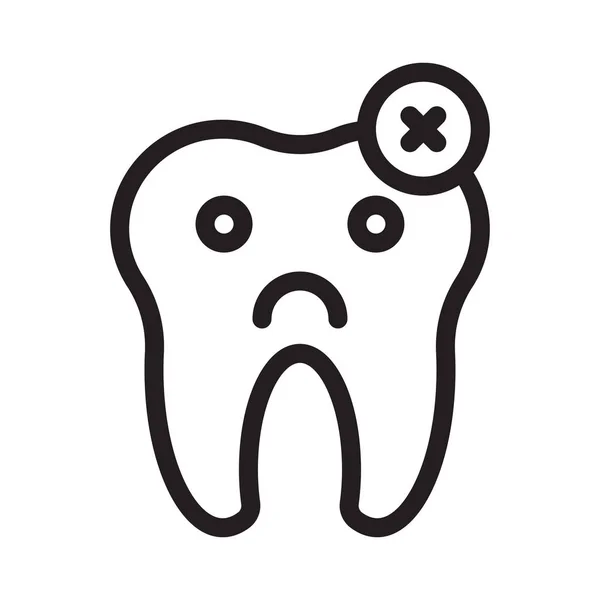 Teeth Thin Line Vector Icon — Stock Vector