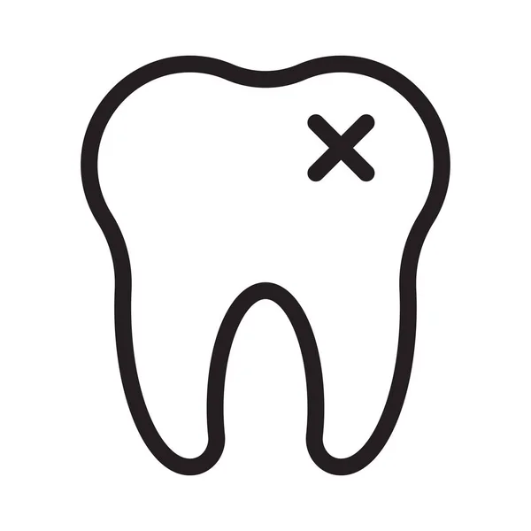 Broken Teeth Thin Line Vector Icon — Stock Vector