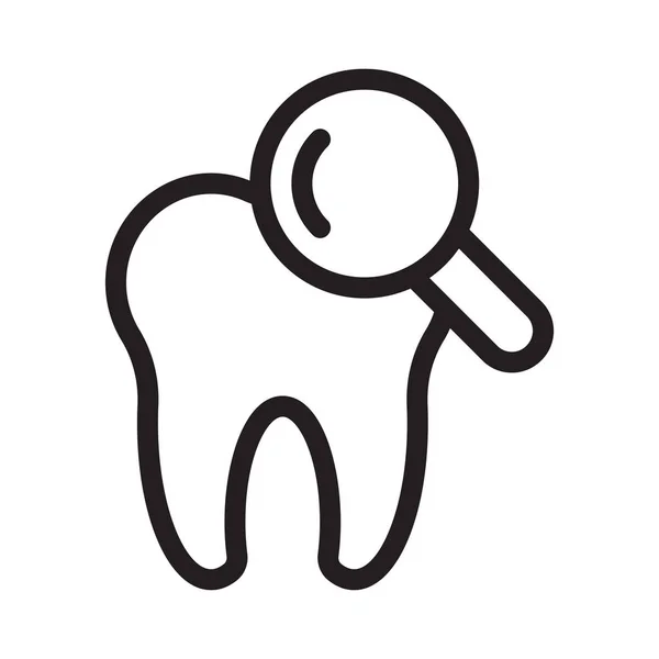 Dental Dunne Lijn Vector Icon — Stockvector