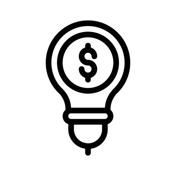 Dollar Bulb Thin Line Vector Icon — Stock Vector
