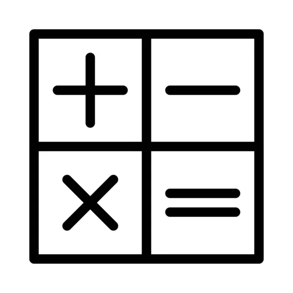 Matemáticas Línea Delgada Vector Icono — Archivo Imágenes Vectoriales