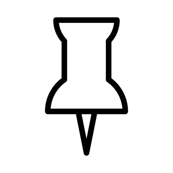 Thumbtack Thin Line Vektor Symbol — Stockvektor