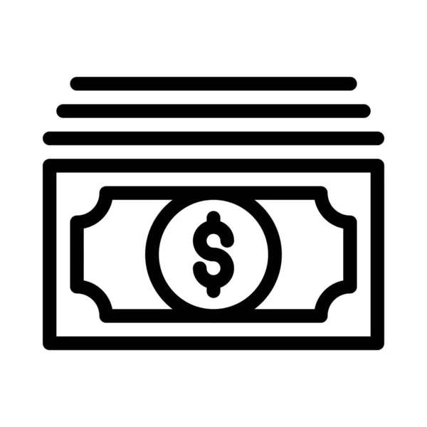 Dinero Línea Delgada Vector Icono — Vector de stock
