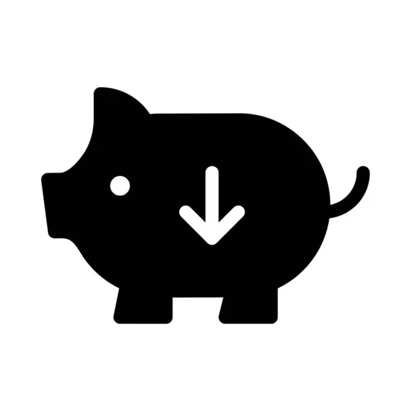 Download Piggy Glyph Flat Vector Icon — Stock Vector