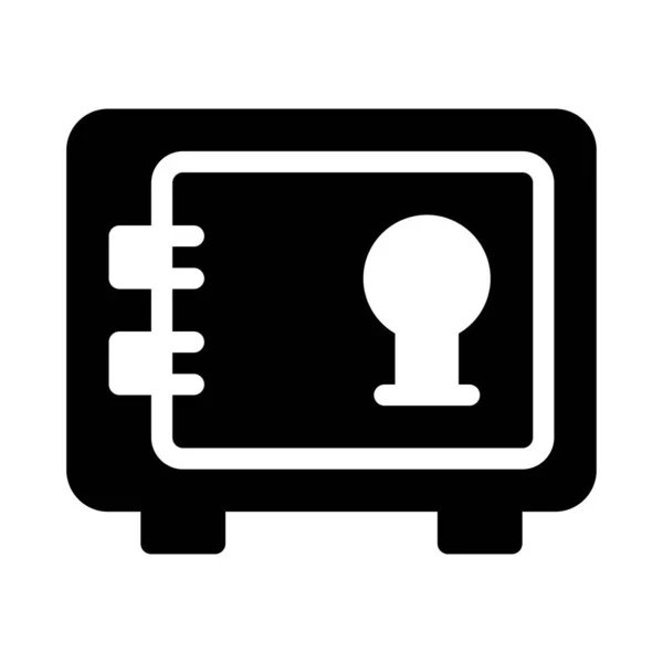 Locker Glifo Icono Vector Plano — Vector de stock