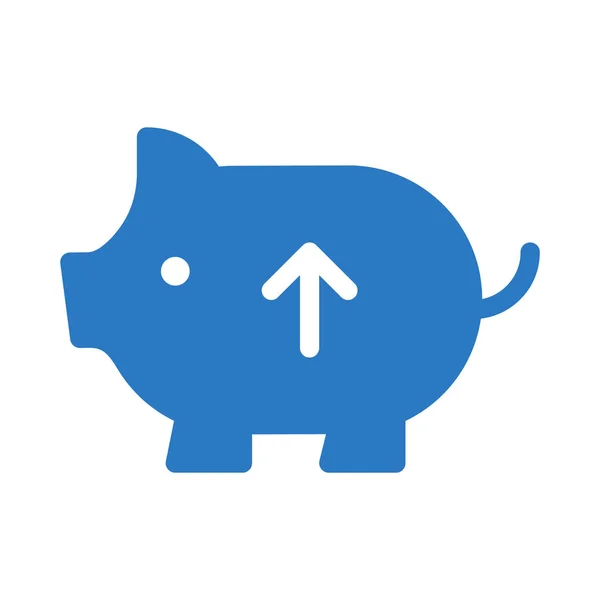 Upload Piggy Glyph Color Vector Icon — Stock Vector