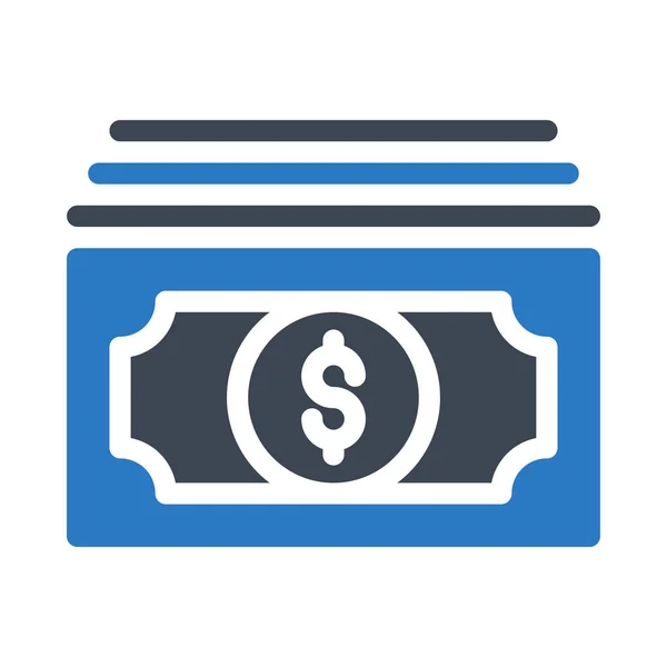 Geld Glyph Kleur Vector Icon — Stockvector