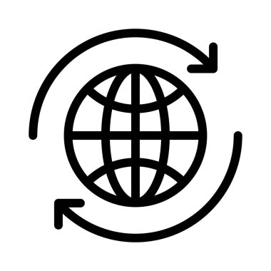 Dünya ince çizgi vektör simgesi