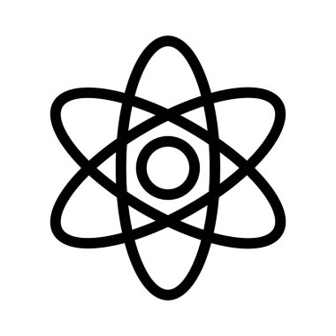 Atom İnce Satır Vektörü Simgesi