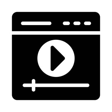 video glif düz vektör simgesi