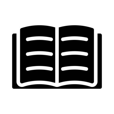 glyph düz vektör simgesi okuma